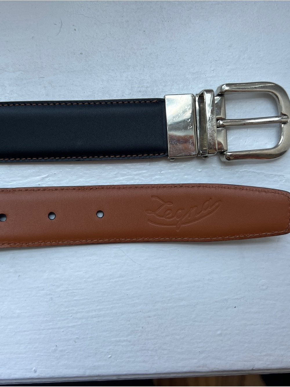 Legna Firenze Reversible Leather Belt Black Brown Made in Italy Genuine
